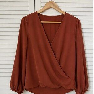 Rust Ruffle Blouse